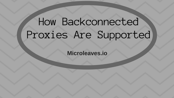 Backconnected Proxies Are Supported